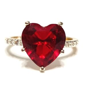 Heart-Shaped Red Gemstone Ring